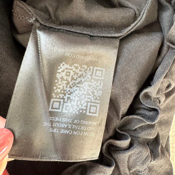 TOTEME Black Stretch Linen Slacks Wide Leg Elastic Waist Pant- 32 EU /0 US - Picture 9 of 11